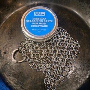 Cook Culture Seasoning Paste and Chain Mail Scrubby Combo